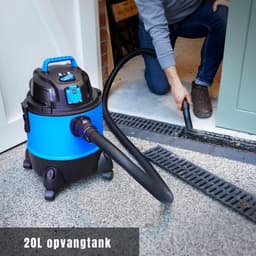 TIM® Bouwstofzuiger Zonder Zak - Alleszuiger Met Accessoires - Waterzuiger Met 20 Liter Reservoir - Stofzuiger - Met Waterfilter En Blaasfunctie – 1250W - Voor Binnen en Buitenreiniging - Blauw - 33cm x 34cm x 45cm — thumbnail 3
