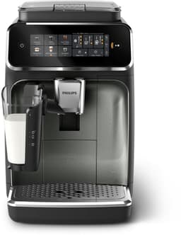 Philips 3300 Series - Espressomachine - 5 Warme & Koude Dranken - LatteGo Melksysteem - 40% Stiller - AquaClean Filter - Volautomatisch - Zwart & Zilver - Koffiemachine met bonen - EP3349/70 — thumbnail 3