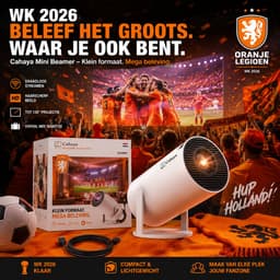 Cahaya 2026 vernieuwd model + Gratis HDMI kabel- Pro versie - Mini Beamer - mini projector - draagbare beamer - projector / beamer - Geïntegreerd Android 12.0 systeem - Screen mirroring smartphone - Home cinema — thumbnail 1