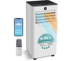 SereneLife Mobiele Airco - 9000 BTU - Airconditioner met Verwarming - WiFi - Koelen, Verwarmen en Ontvochtigen - Inclusief Raaminstallatiekit - Grijs