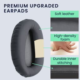 kwmobile 2x oorkussens geschikt voor Sony WH-CH700N - Earpads voor koptelefoon in mat zwart — thumbnail 5