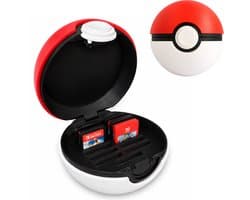 Nintendo Switch Game Card Houder Pokeball - Opbergdoos Voor 12 Games - Game Cartridge Case - Gaming Accessoire Voor Nintendo Switch & Switch OLED - Compact Opbergsysteem Met Kliksluiting - Cadeau Voor Gamers - Rood Wit Zwart