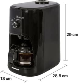 Heinner HCM-900RBK Koffiezetapparaat met Koffiemolen - 900W - 0.6L - 4 Kopjes - Instelbare Maalgraad Fijn/Grof - Voor Koffiebonen & Gemalen Koffie - Glazen Kan - Zwart — thumbnail 4