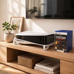 Horizontale standaard geschikt voor PlayStation 5 Disc Editie - PS5 consolehouder - Liggende game standaard - Wit — thumbnail 2