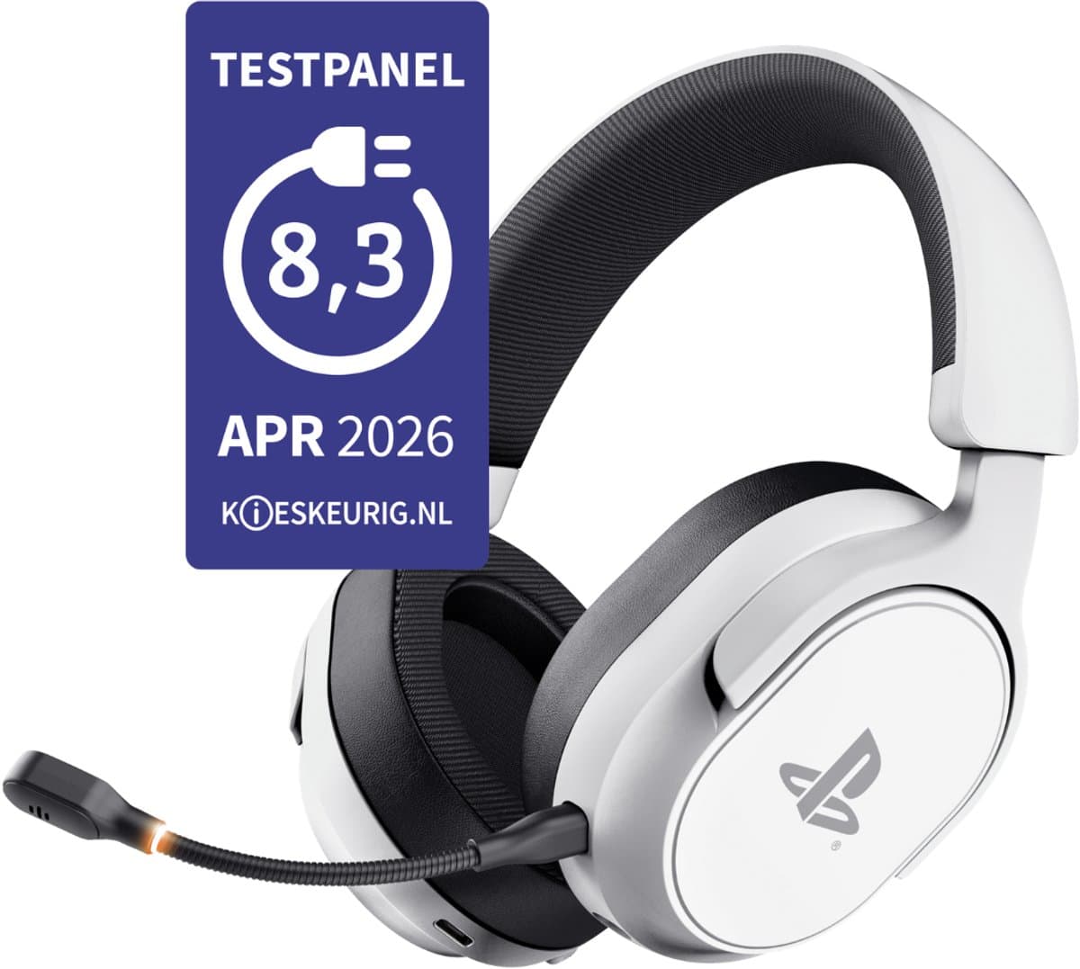 Trust GXT 499W Forta - Draadloze Gaming Headset - Official Licensed voor PS5 - werkt op PS4/PS5 - Batterijduur tot 55 uur - met USB-ontvanger - Wit — afbeelding 1