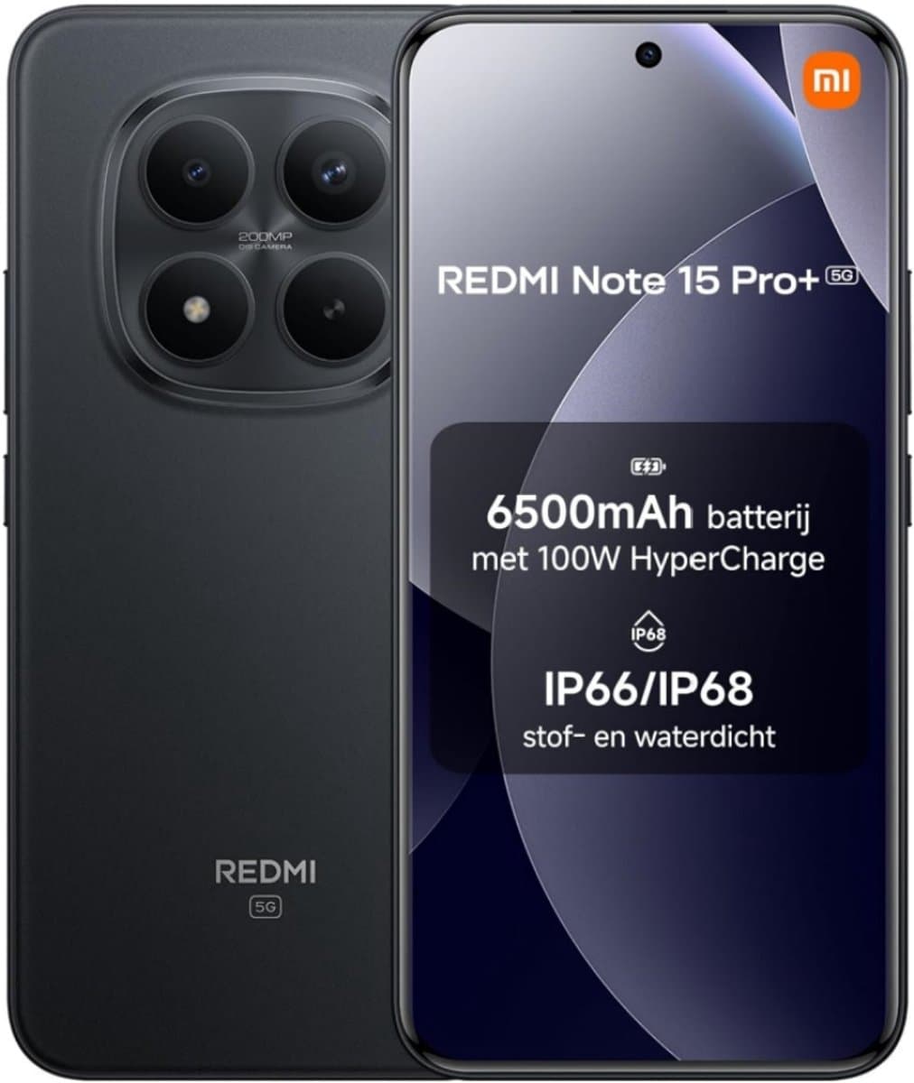 Xiaomi Redmi Note 15 Pro+ 5G 12GB+512GB Zwart | 6,83" 120Hz AMOLED | 200MP OIS | IP68 Waterdicht — afbeelding 1