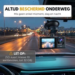 Boncy® Dashcam Voor Auto - 3 Kanalen Voor, Achter en Binnen Camera - 1080P Full HD - Dual Dashcams Met Achteruitrijcamera en Parkeermodus - G-Sensor - Nachtzicht - Loop Recording - 170 Graden Kijkhoek — thumbnail 2