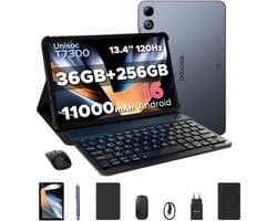 DOOGEE U13 Pro VIP - Tablet - 36GB RAM + 256GB ROM (2TB/TF) - 11000mAh/18W - 13,4 Inch FHD+ 120Hz IPS - Android 16 - T7300 - Dubbele luidsprekers - Wi-Fi 5 - Face ID - Bluetooth 5.4 - Volledige accessoirebundel met toetsenbord, stylus, muis en hoesje