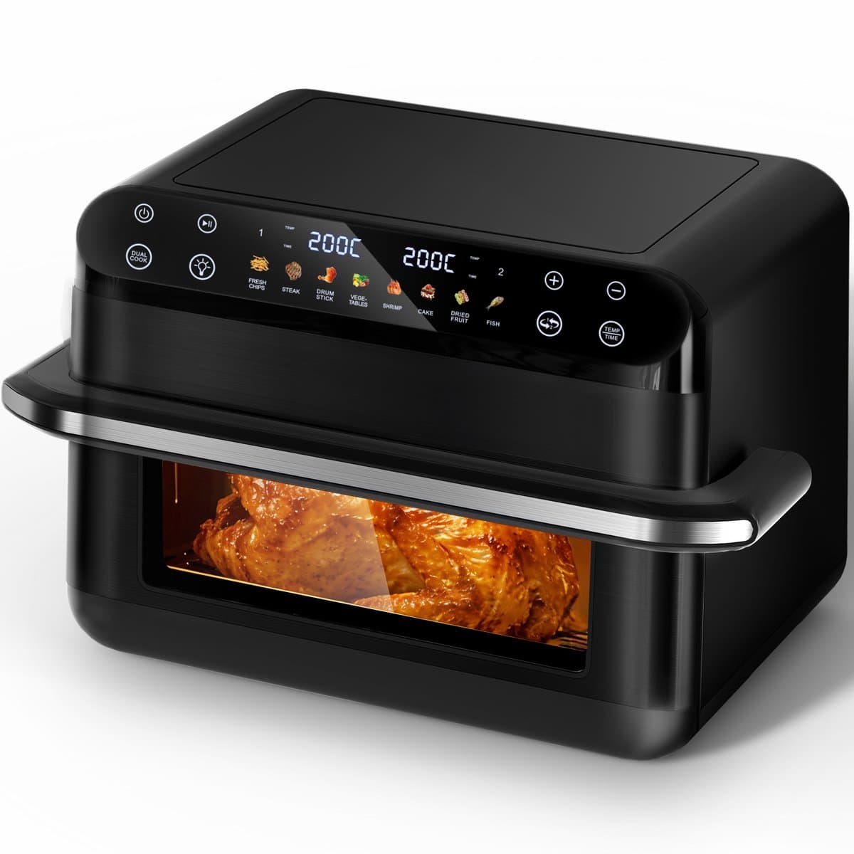 Saikefy Airfryer XXL - 11 L - 8Programma's - Dubbele Mand - Flexible Basket - Voor Pizza - Tot 8 Personen - Zwart — afbeelding 1