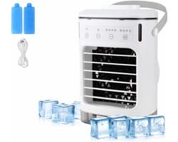 Airco - Mobiele airco - Draagbare airconditioner – Aircooler4-in-1 ventilator – 4 snelheden & 3 standen – 2-8 uur timer – 7 kleurenverlichting – AC-unit met 900 ml watertank – voor slaapkamer, kantoor, thuis en op de camping — afbeelding 1