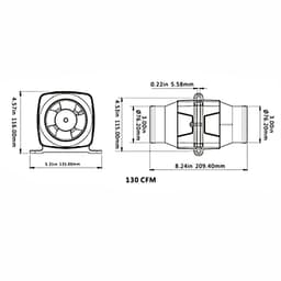 Dailygoods - Dailygoody - Air Fan - Waterdichte ventilator - Stil en efficiënt - Wit - Luchtcirculatie - Perfect voor boten, caravans en gebouwen — thumbnail 2