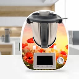 Keukenmachine Stickers - Decoratieve Folie - Keuken Decoratie - Precisie Pasvorm - 0.2mm Dikte - Klaprozen Roze — thumbnail 2