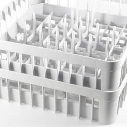 Spoelmand, vingermand, borden, glazen, kopjes, tablets, bordenmand voor horeca, vaatwasser, universeel, kunststof, 40 x 40 cm, grofmazig, stapelbaar, tabletmand — thumbnail 3