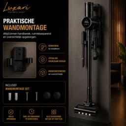 Luxari S1000 PRO - Steelstofzuiger Draadloos - Afneembare Accu - 4 Filters - 4 Opzetstukken - Stofzuiger Draadloos - Zonder Zak - Snoerloze Stofzuiger - Kruimeldief - Vacuum Cleaner - Draadloze Stofzuiger - Accu Stofzuiger — thumbnail 5