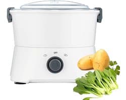 Elektrische Aardappelschiller - Automatische Keukenmachine - Snel Groenten Schillen - One-Touch Bediening - 28 x 24 cm - Wit