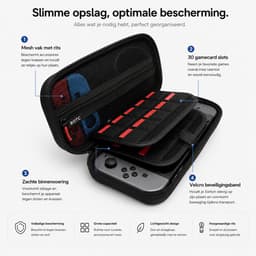 BOTC Case Geschikt voor Nintendo Switch - Hardcover Case - Beschermhoes - Opbergtas - Screenprotector - Zwart — thumbnail 3