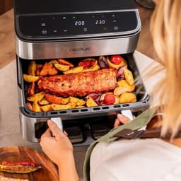 Heteluchtfriteuse Oven - Pizzaoven Airfryer - Grote Maaltijden Bereiden - Inclusief Pizzasteen - 18 Liter Capaciteit - Zwart — thumbnail 2
