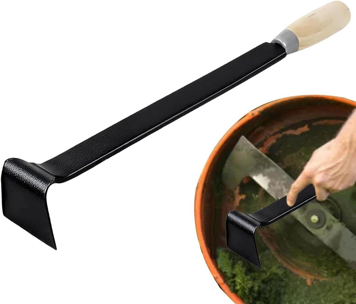 Gazon Schraper - Vuilverwijderaar Tuin - Maaier Reinigen - Ergonomische Handgreep - 40 cm Lengte - Grijs — afbeelding 1