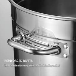 Multicooker Roestvrij Staal - Soeppan Zeefmandje - Zeevruchten Koken - Intrekbaar Handvat - 30x30cm - Zilver — thumbnail 5