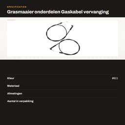 Dailygoods- Gaskabel Universeel - Grasmaaier Onderdelen - Remkabel Vervanging - 22 Inch - Accessoires - Geschikt voor Recycler 20013/20014/20017 — thumbnail 3