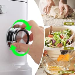Keukenmachine - Mixer Robot - Thuis Bakken - Inclusief Vleesmolen - 5.5 Liter - Zilver — thumbnail 5
