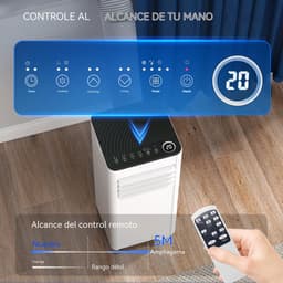 Mobiele Airco 9000 BTU - 4-in-1 Koelen Ontvochtigen Ventileren Slaapmodus - 15-28 m² - 24 Uurs Timer - 30x29x70 cm - Wit — thumbnail 3