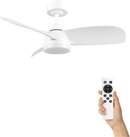 Fantiluxe - Ingrid - Plafondventilator met verlichting - Wit - Ø90cm - Afstandsbediening - Met lamp - Plafond ventilator - Slaapkamer — thumbnail 1