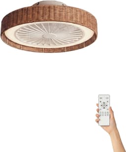 Fantiluxe - Andreas - Plafondventilator met verlichting - Bruin Transparant - Ø50cm - Afstandsbediening - Met lamp - Plafond ventilator - Slaapkamer — thumbnail 1