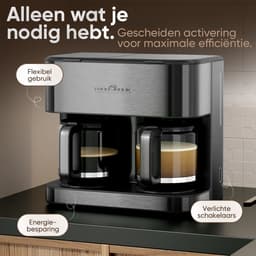 ProfiCook KAD 1308 Dark Inox - Dubbele Filter-koffiezetapparaat - 2x 14-16 kop - glazen kan — thumbnail 5