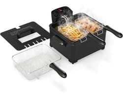 Elektrische Friteuse - Vetvrije Frituur - Thuis Frituren - Dubbele Olie Tank - 5 Liter Capaciteit - Zwart