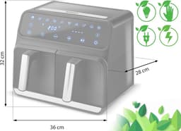 Airfryer - Heteluchtfriteuse - Gezond Frituren - Compact Design - 2.5 Liter - Zwart — thumbnail 3