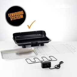 Thuys - Elektrische Tafelgrill Zwart XXL - 51x30cm Grilloppervlak - 2200W - Traploze Temperatuurregeling - voor Balkon en Binnen — thumbnail 3