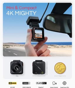 Mini Auto Camera - Rijcamera Recorder - Veilige Rit Registratie - 4K Nachtzicht Beeld - 1.54 Inch Scherm - Zwart — thumbnail 2