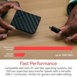 Draagbare SSD 2 TB met USB-C Adapter | 1000MB/s, Compact & Lichtgewicht — thumbnail 5