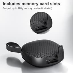 Oneay Magnetische golfspeaker – Draagbare IPX6 Bluetooth 5.3 speaker met stereo bas, microfoon en draagband – Met geheugenkaartslot, magneet en haak voor bevestiging aan golftas – Geschikt voor buitengebruik - Wit — thumbnail 4