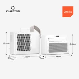 Klarstein Luchtontvochtiger Chillavan draagbare airco - 5.000 BTU, 3-in-1 koeling, en ventilator, energieklasse A, app-bediening, vrijstaand voor ruimtes tot 20 m², perfect voor caravans en campers - Timer - Dehumidifier — thumbnail 9