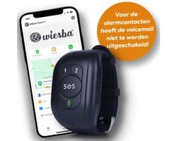 Wiesba WB62S SOS-Knop - GPS Horloge Senior - Smartwatch voor Ouderen - Persoonlijke alarmen - alarm horloge ouderen - GPS Horloge Alzheimer - Valdetectie - Persoonlijk alarm