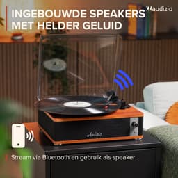 Platenspeler - Audizio Irvine - LP speler - Platenspeler Bluetooth - Voor alle plaatformaten - Houtlook — thumbnail 3