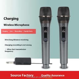 Draadloze microfoon – microfoon - Draadloos microfoonsysteem – Professionele dynamische microfoon – 60 meter zendbereik – Met oplaadbare ontvanger — thumbnail 3