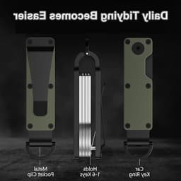 Compacte metalen sleutelhanger voor het opbergen van sleutels, ideaal voor mannen en vrouwen, ruimtebesparend en duurzaam — thumbnail 4