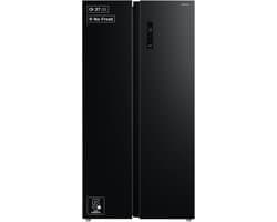Inventum SKV0178B No Frost energiezuinige Amerikaanse koelkast - 555 liter - Digitaal led-display - IJsblokjesmaker - Stil: 37 dB - Superkoelen - Supervriezen - 2 deuren - Energielabel D - Zwart — afbeelding 1