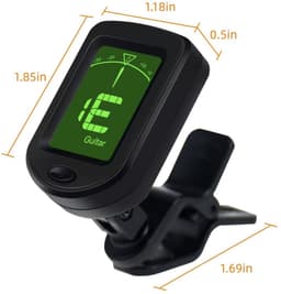 Digitale gitaarstemmer - Clip on gitaar stemapparaat - AT-101 -Clip-on Tuner - Gitaar Bas - Viool - Ukelele - Stemapparaatje - Chromatisch - CHPN — thumbnail 2
