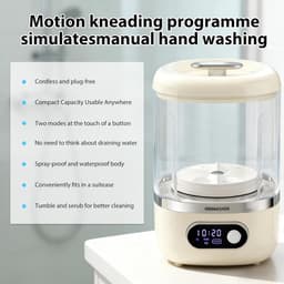 Mini wasmachine - Mini-wasmachine voor ondergoed - 3.5L - kleine wasmachines - camping wasmachine - Oplaadapparaat - voor babykleding, handdoeken, sokken en delicate kleding - wit - 20×13×13cm — thumbnail 2