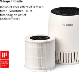 Bosch Air 1000 Luchtreiniger – Verwijdert verontreinigingen, inclusief luchtfilter en stille modus (< 25 dB(A)) – voor oppervlakken tot 23 m² – met automatische modus CADR 100 m³/h — thumbnail 3