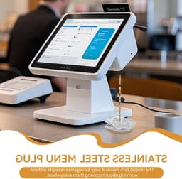 Ontvangsthouder voor documenten, facturen en tickets - RVS papiersteek met gouden afwerking — thumbnail 4