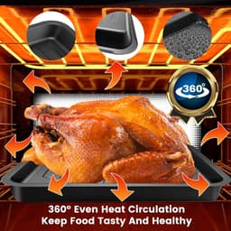 Airfryer Grillplaat - Crisper Plaat - Gezond Koken - Vaatwasmachinebestendig - 35 x 30 cm - Zwart — thumbnail 2