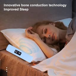 Kussenluidspreker Beengeleiding Stereo, Mini Bluetooth5.3 Slaaphoofdtelefoon met Digitale Display Timerfunctie voor Zijslapers, Diepe Slaap, Meditatie, Slapeloosheid (BLUE) — thumbnail 4