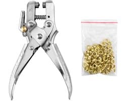 Oogletpers set met 100 oogjes, 16 cm lang - Ideaal gereedschap voor leer, stof en riemen