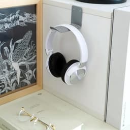 Hoofdtelefoonhaak - Muurbeugel Houder - Onder Bureau - PU Beschermpad - 9.5x6.1x4.2cm - Zilverkleurig — thumbnail 4