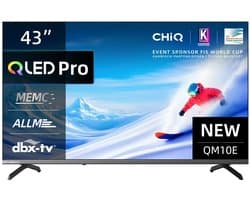 CHiQ U43QM10E – 43 inch 4K QLED Smart TV – Google TV – Dolby Vision & Dolby Audio – HDMI 2.1 – WiFi & Bluetooth